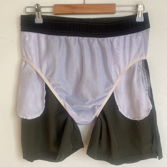(B47) Blaosn swim shorts in mid length in Color: Army Green, Size 34 - Picture 11 of 11